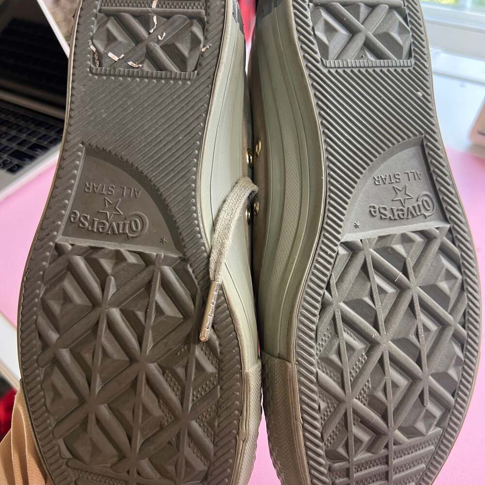 Converse All Star Chuck Taylor Hi Metallic Rubber Dark Stucco Green - Picture 5 of 5